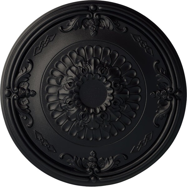Ekena Millwork Athens Ceiling Medallion (Fits Canopies up to 3 5/8"), Hand-Painted Steel Gray, 26 1/4"OD x 3 1/4"P CM27ATSGS - main